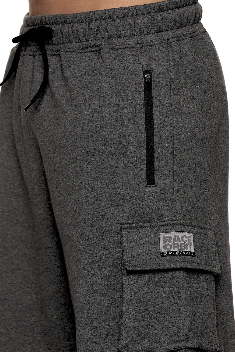 Dark Melange - Fleece Cargo Shorts