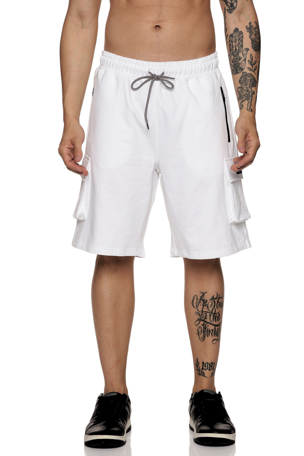 White - Fleece Work Shorts